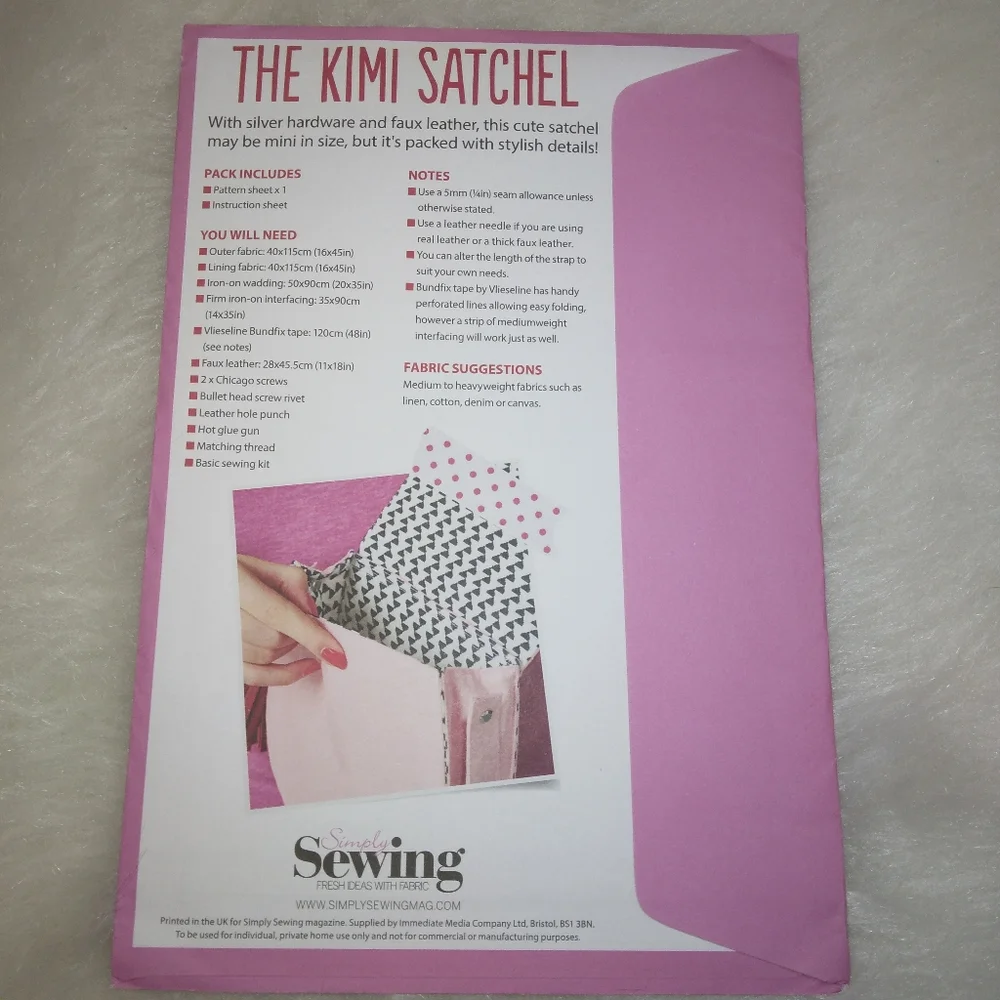 Simply Sewing The Kimi Satchel, learn bag making skills